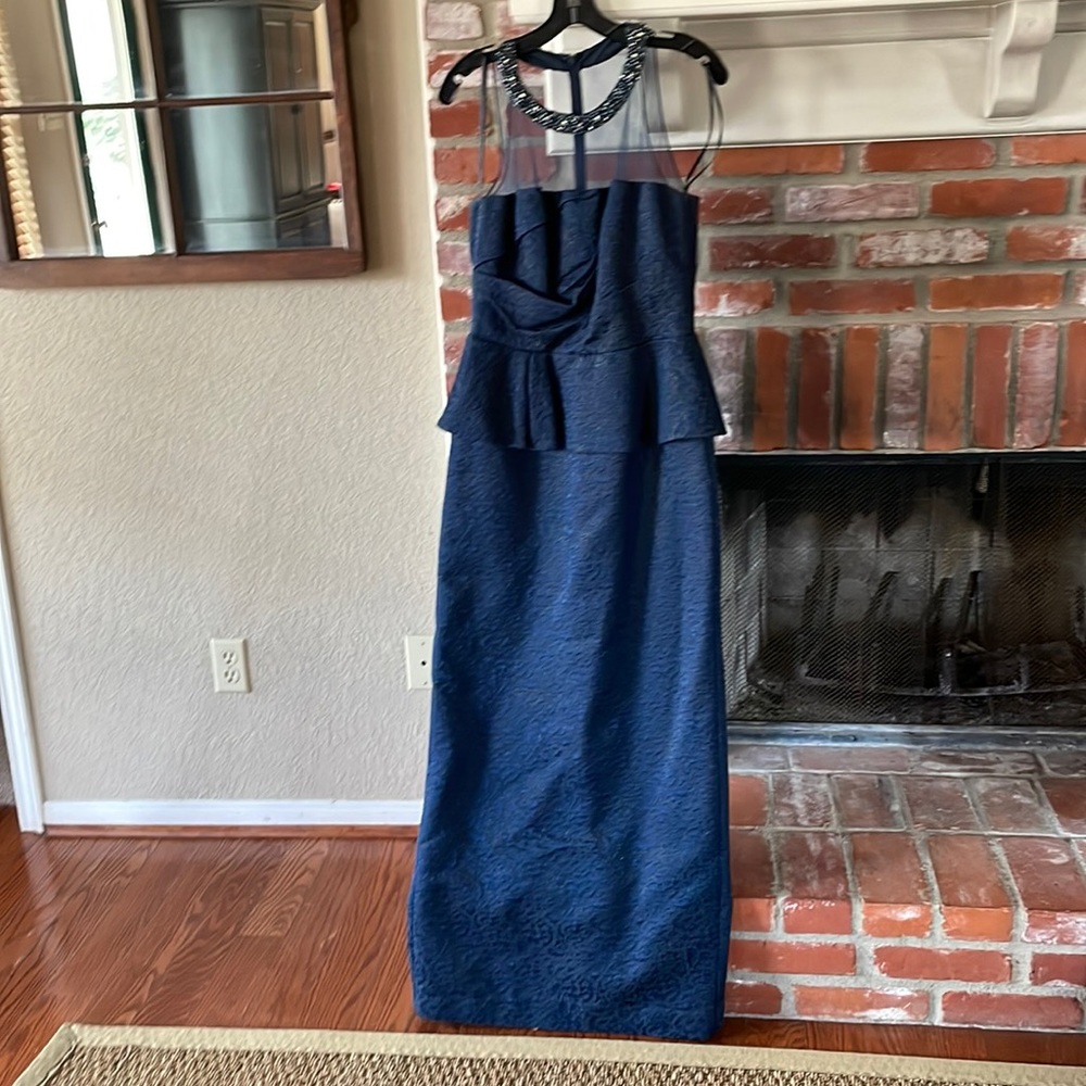 David Meister embellished navy gown 10